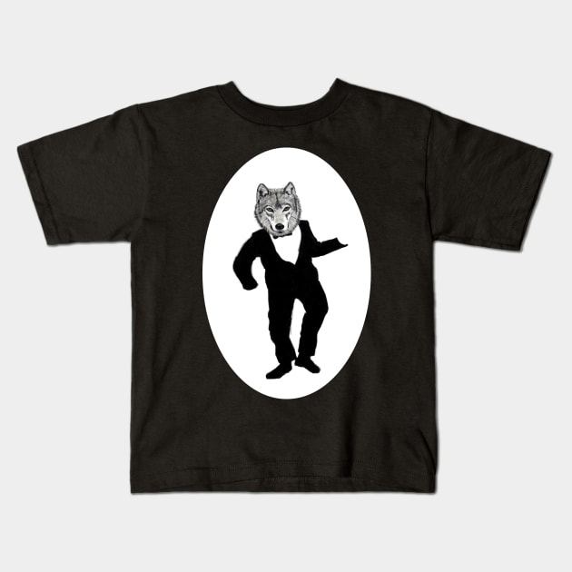 Dancing Wolf Kids T-Shirt by Condor